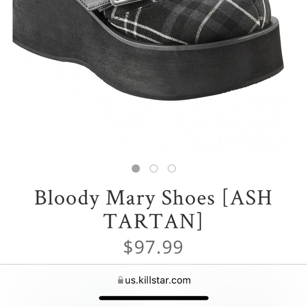 Killstar Bloody Mary Ash Tartan platform shoes - Picture 12 of 12